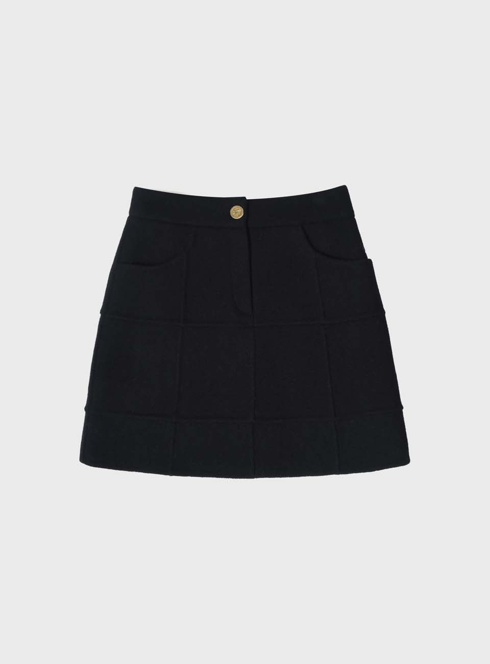Kate Tweed Wool Skirts (Black)
