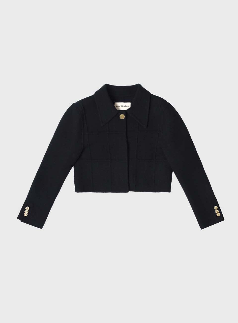 Kate Tweed Wool Jacket (Black)